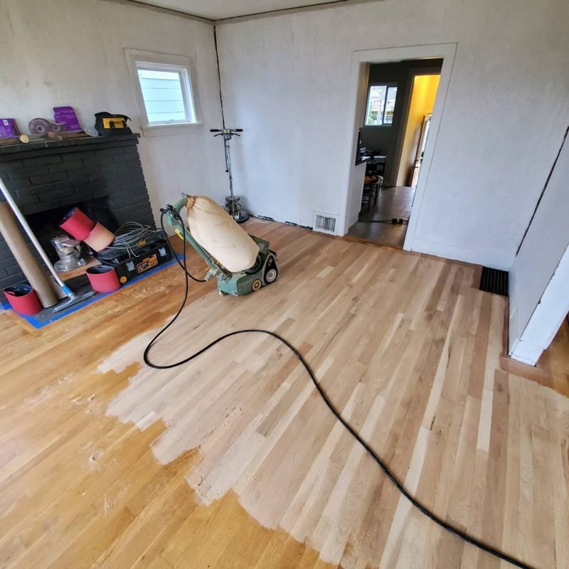 Hardwood floor refinishing